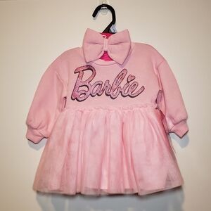 ❌SOLD❌Barbie Pink Dress Girl 3-6mo Bow Glitter Tulle Dress NEW 3-pc Set
